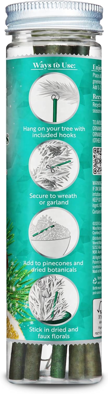 Scentsicles White Winter Fir Scented Christmas Tree Ornaments - 2 Bottles (12 Sticks Total)