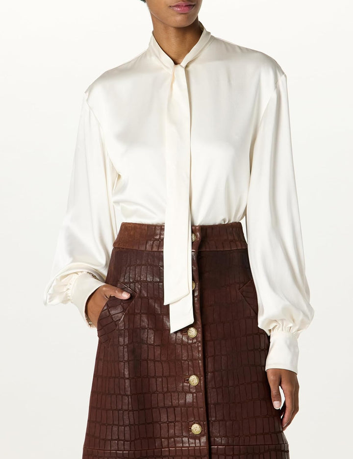 Sergio Hudson, Tie Neck Keyhole Body Blouse