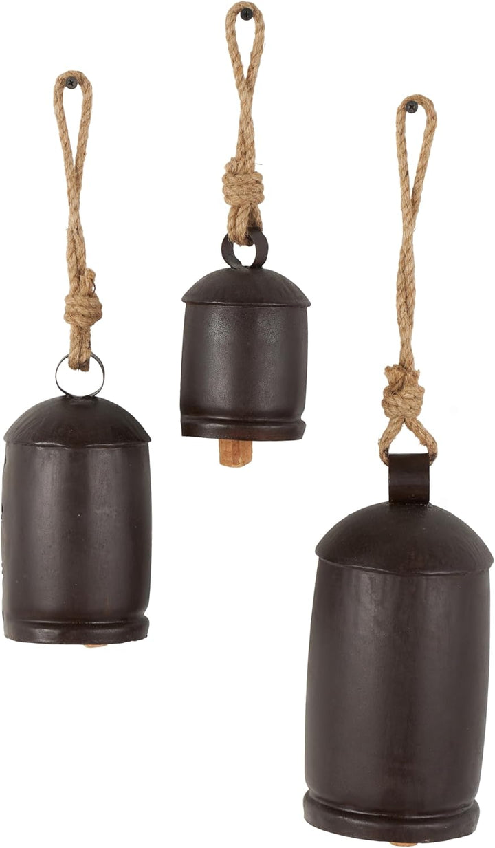 Deco 79 Gold Metal Tibetan Inspired Decorative Giant XL Cow Bells
