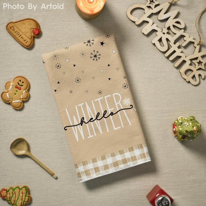 Artoid Mode Red Black Buffalo Plaid Snowman, Set of 4