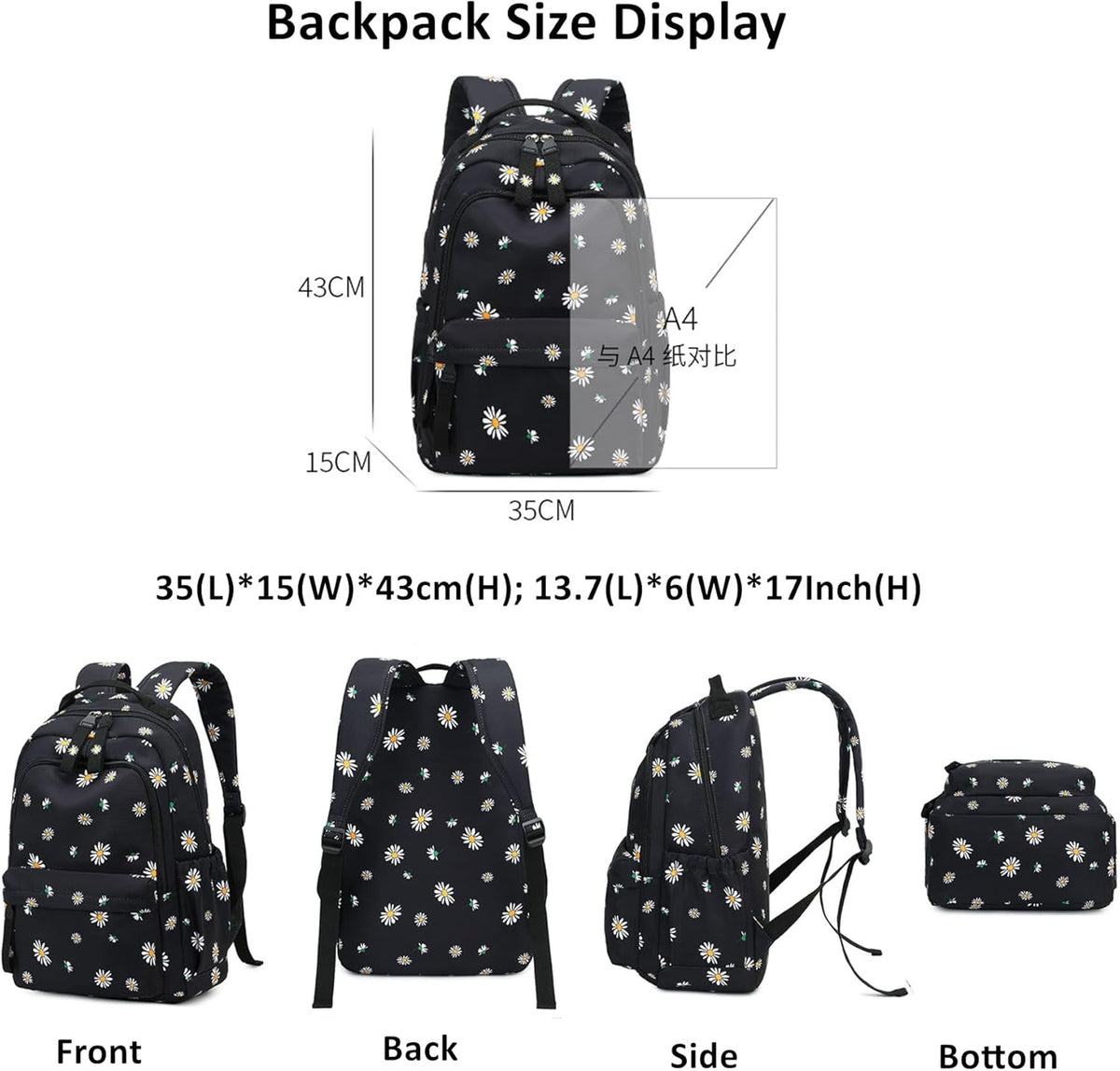 Daisy Prints Backpack for Girls