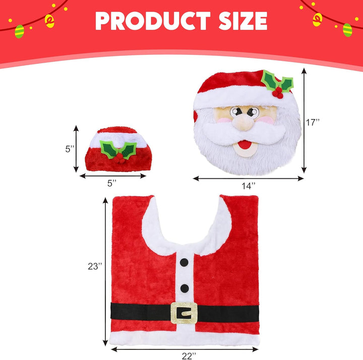 5 Pieces Christmas Theme Bathroom Decoration