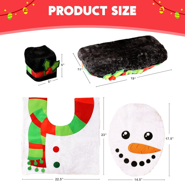 5 Pieces Christmas Theme Bathroom Decoration