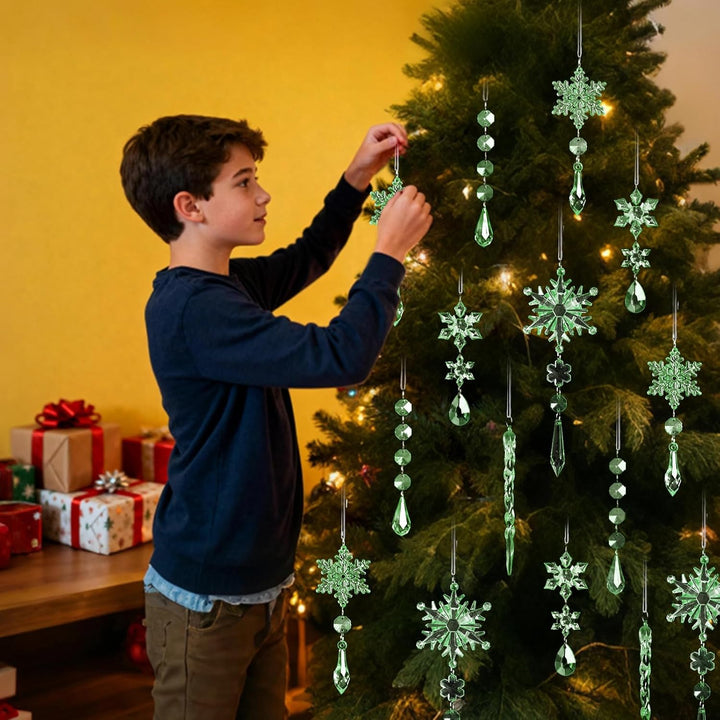 18pcs Crystal Christmas Ornaments