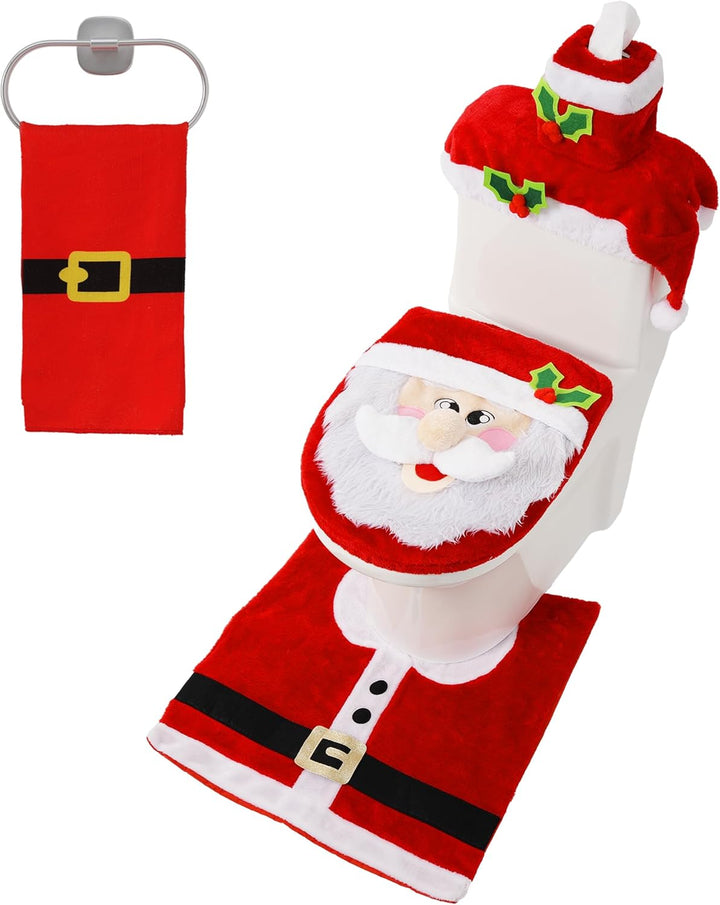 5 Pieces Christmas Theme Bathroom Decoration