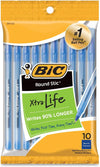 BIC Round Stic Ball Pens, 10-Pack