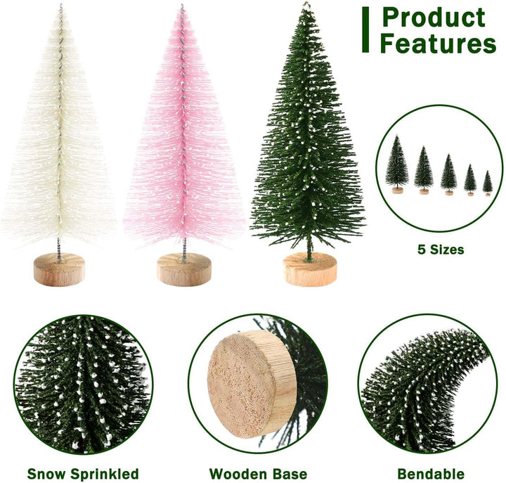 30Pcs Christmas Decorations Mini Christmas Trees