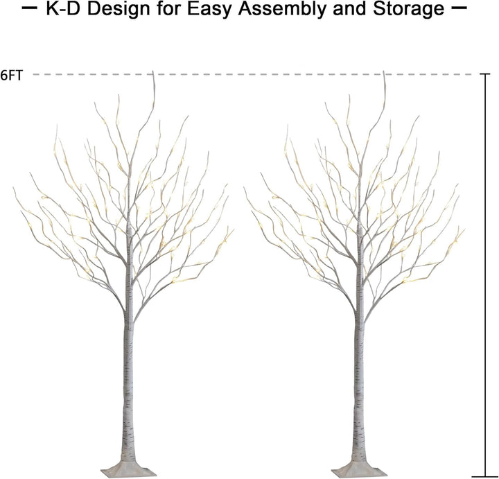 LED Birch Tree Light Set