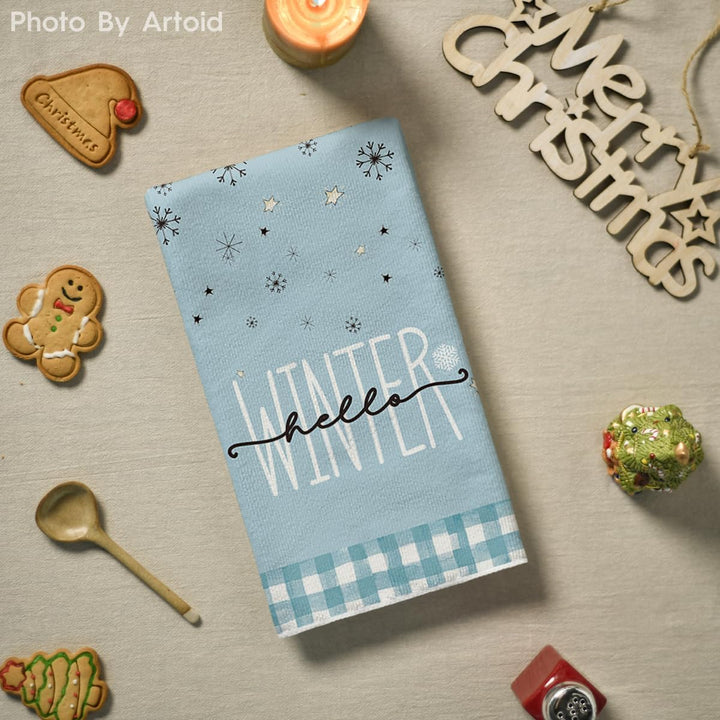 Artoid Mode Red Black Buffalo Plaid Snowman, Set of 4