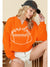 Orange Game Day Lettering Rugby Notched Neck Cropped Sweatshirt