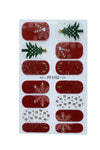 Racing Red Christmas Tree Snowflake Rhinestone Gel Nail Stickers