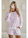 Pink Leopard Print Pullover and Shorts Pajama Set