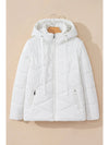 Drawstring Zip Up Long Sleeve Hooded Winter Coat