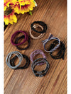 Black 20Pcs Boho Knotted Ponytail Hair Ties