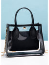 Black PVC PU Leather Chain Strap Clear Shoulder Bag