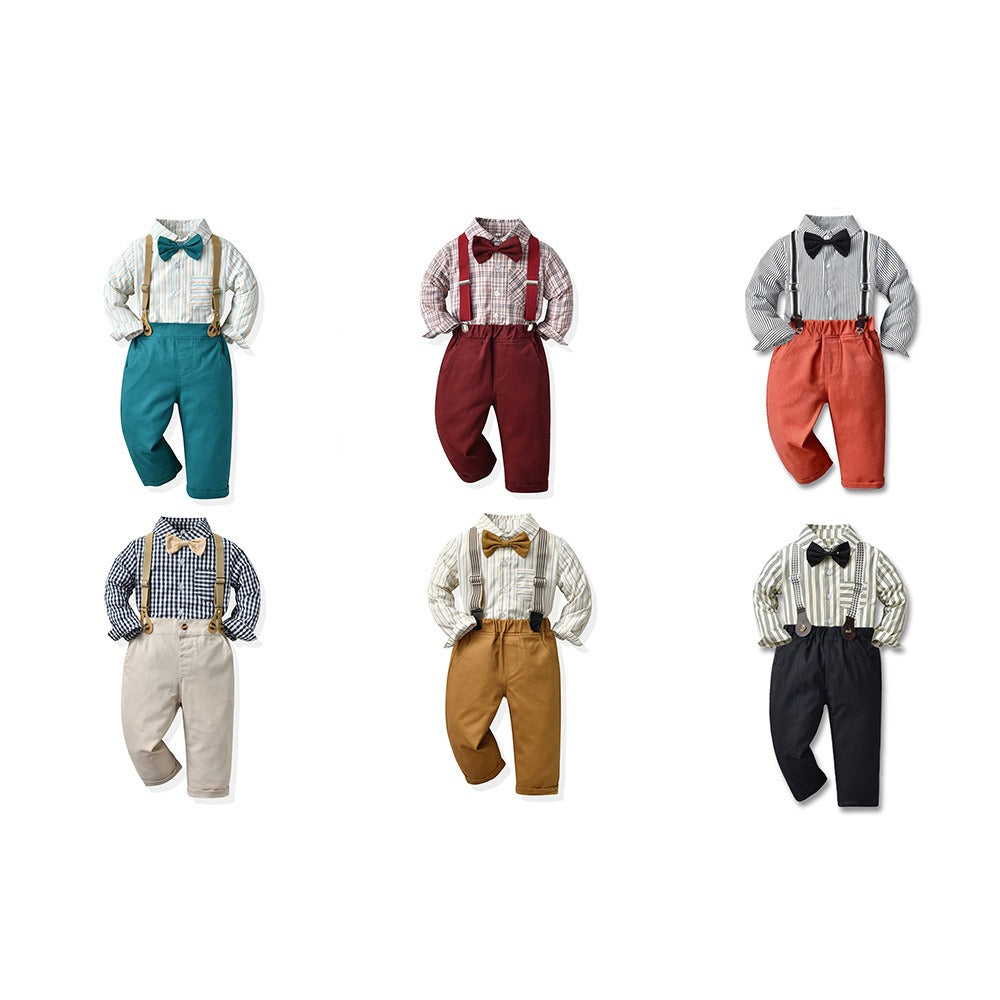 Cocoa Yacht Club Multi-Color Plaid Shirt & Suspenders Boys' Suit