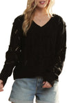 ADORA Loose Fit V Neck Knit Top
