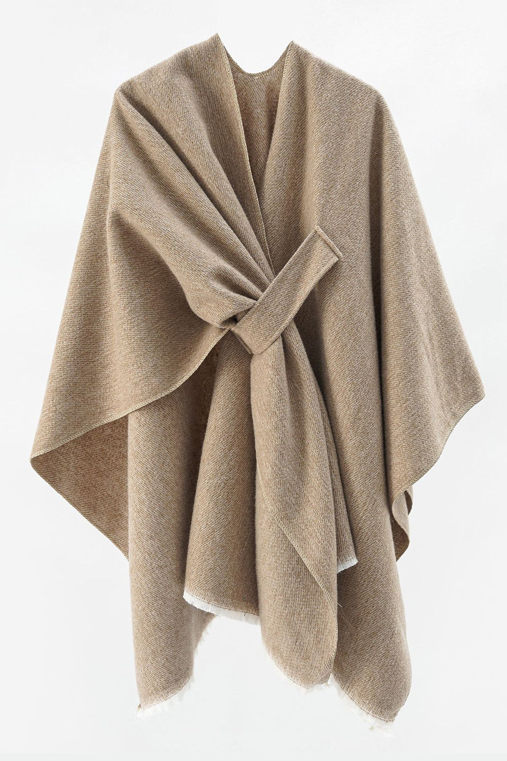 Light French Beige Cross Wrap Winter Warm Shawl