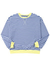 Green Stripe Contrast Edge Oversized Sweatshirt