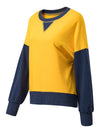 Yellow Color Block Thumbhole Sleeve Drop Shoulder Sweatshirt