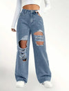 Distressed Wide Leg Jeans - Cocoa Yacht Club