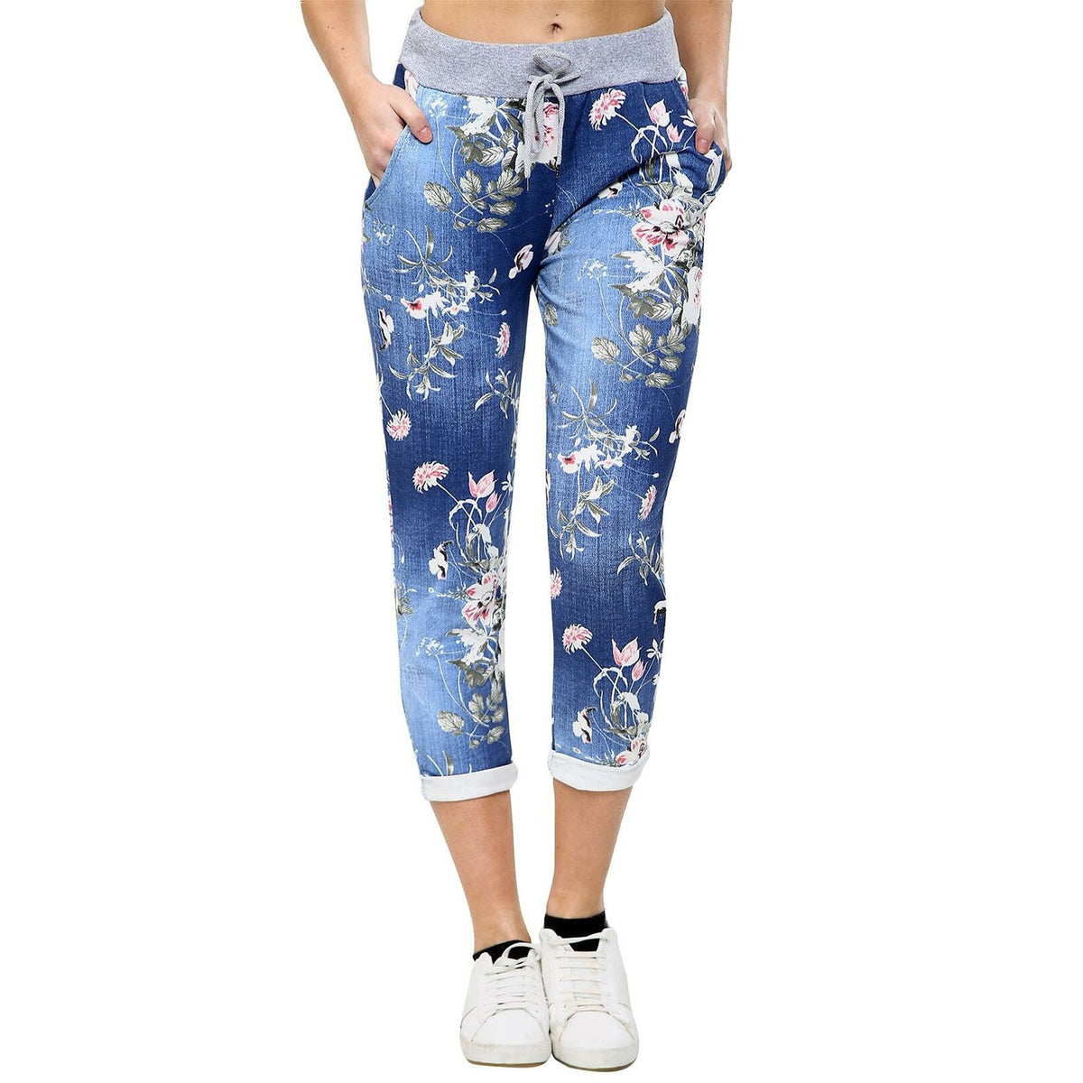 Cocoa Yacht Club Denim Floral Casual Pants