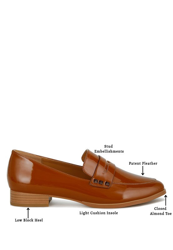 Noshiya Patent Pleather Penny Loafers