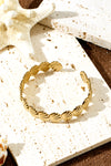 Gold Vacation Shell Shaped Open Cuff Bracelet