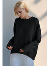 Basic Bae Round Neck Dropped Shoulder Sweater