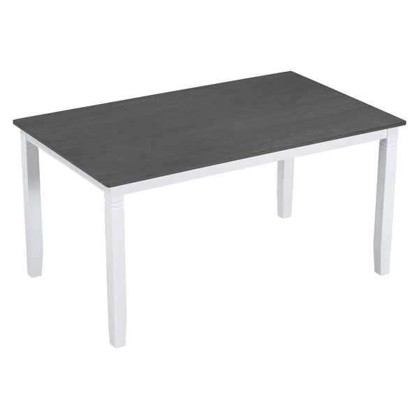 TOPMAX 6-Piece Wood Dining Table Set Kitchen Table Set with Upholstered Bench and 4 Dining Chairs, Farmhouse Style,Gray+White (old sku: SP000003AAK)