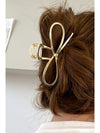 Gold Casual Bowknot Shape Metal Claw Clip