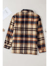 Brown Plaid Button Up Long Sleeve Flannel Shacket