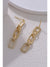 Gold Chain Link Rhinestone Decor Plate Stud Earrings