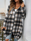 Devine Plaid Zip Up Hooded Coat - Cocoa Yacht Club