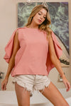 BiBi Woven Top With Fold Over Back Detail