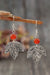 Silvery Vintage Leaf Beaded Hook Drop Earrings