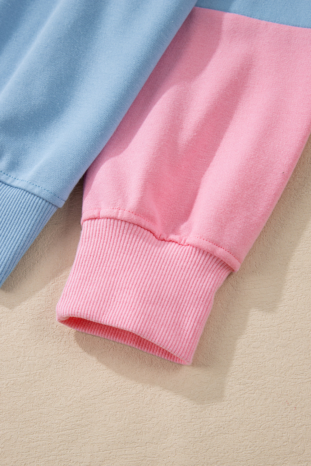 Sky Blue Colorblock Drop Shoulder Sweatshirt