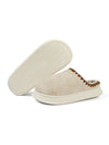 Beige Thick Sole Plush Lined Home Slippers