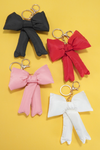 Racing Red Puff Bow Bag Charm Cute Keychain