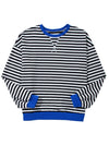 Green Stripe Contrast Edge Oversized Sweatshirt