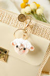 White Crochet Sheep Cute Keychain