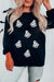 Black Playful Halloween Ghost Patched Loose Pullover Sweatshirt