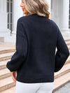 Angel Wings Bow Graphic Round Neck Long Sleeve Sweater - Cocoa Yacht Club