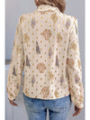 Apricot Casual Loose Shell Polka Dots Shirt