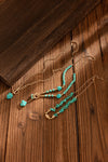 Gold Irregular Turquoise Beads Multi Layer Chain Necklace