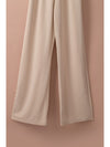 Apricot Boat Neck Knot Wide Leg Jumpsuit