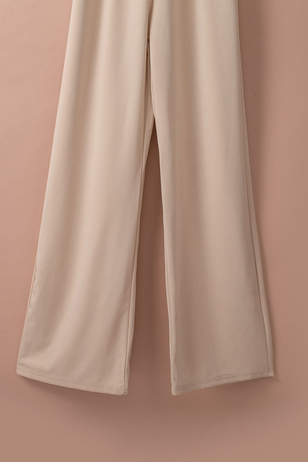 Apricot Boat Neck Knot Wide Leg Jumpsuit