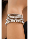 White Multi Layered Pearl Beaded Bracelet