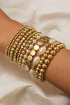 Gold Boho Pearl Beaded Stretch Bracelet Set