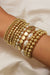 Gold Boho Pearl Beaded Stretch Bracelet Set